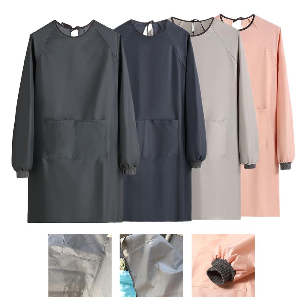 Long Sleeves Pet Grooming Apron Anti Hair Waterproof Hairdressing Smock