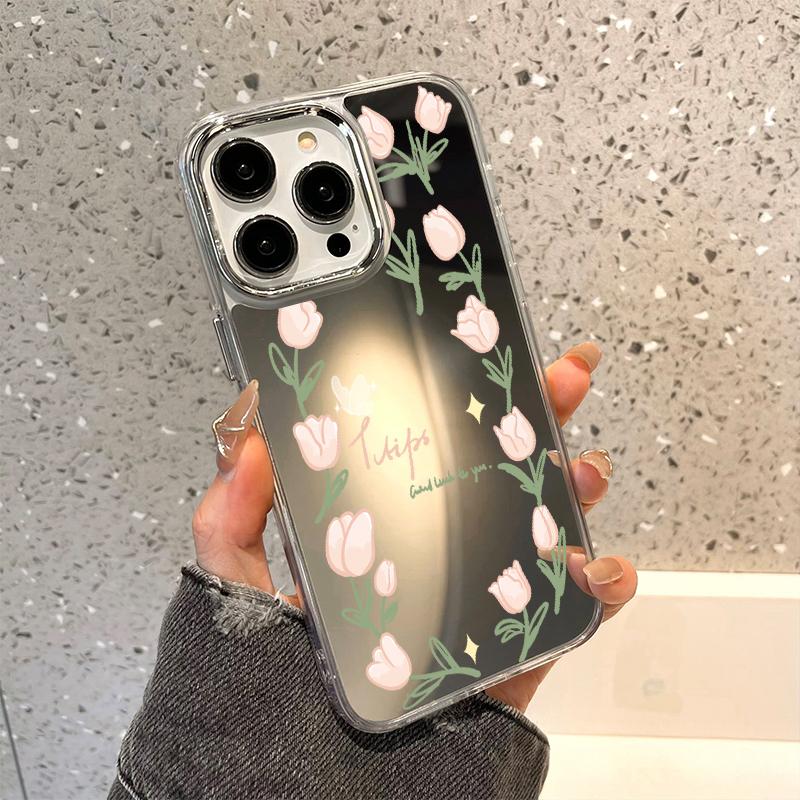 Mobile Phone Cases for iPhone 11 13 XR 15 Pro Max 12 14 Pro Max Case iPhone 16 XS Max Mirror Protective Case Mirror Exquisite Cartoon Waterproof