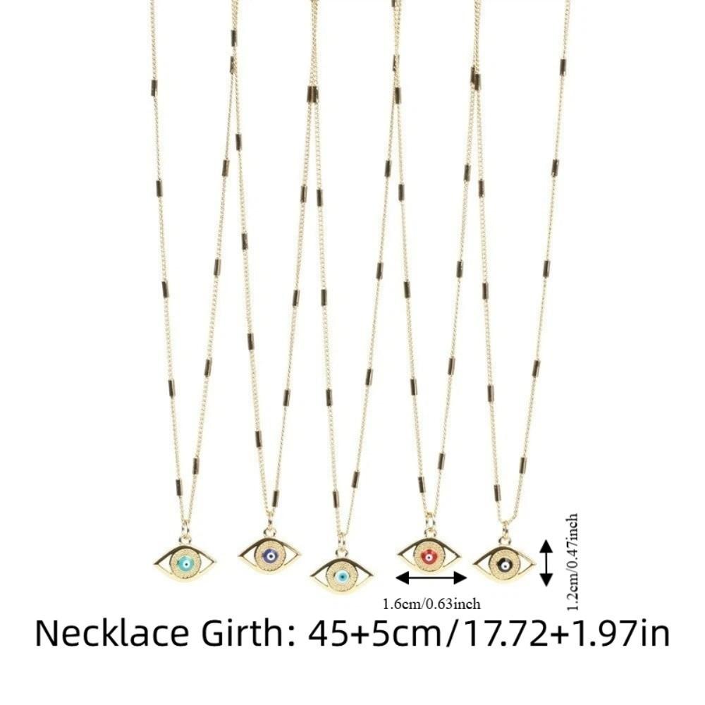 Vintage Devil's Eye Necklace Copper Gold Plated Eyeball Neck Chain Demon Eye Necklace Party Favors