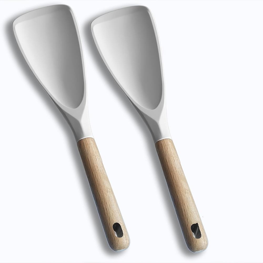 

2pcs Non-Stick Cooking Spoons, Silicone, for Stirring, Scooping and Scraping, with Cooking and Serving 2pcs White