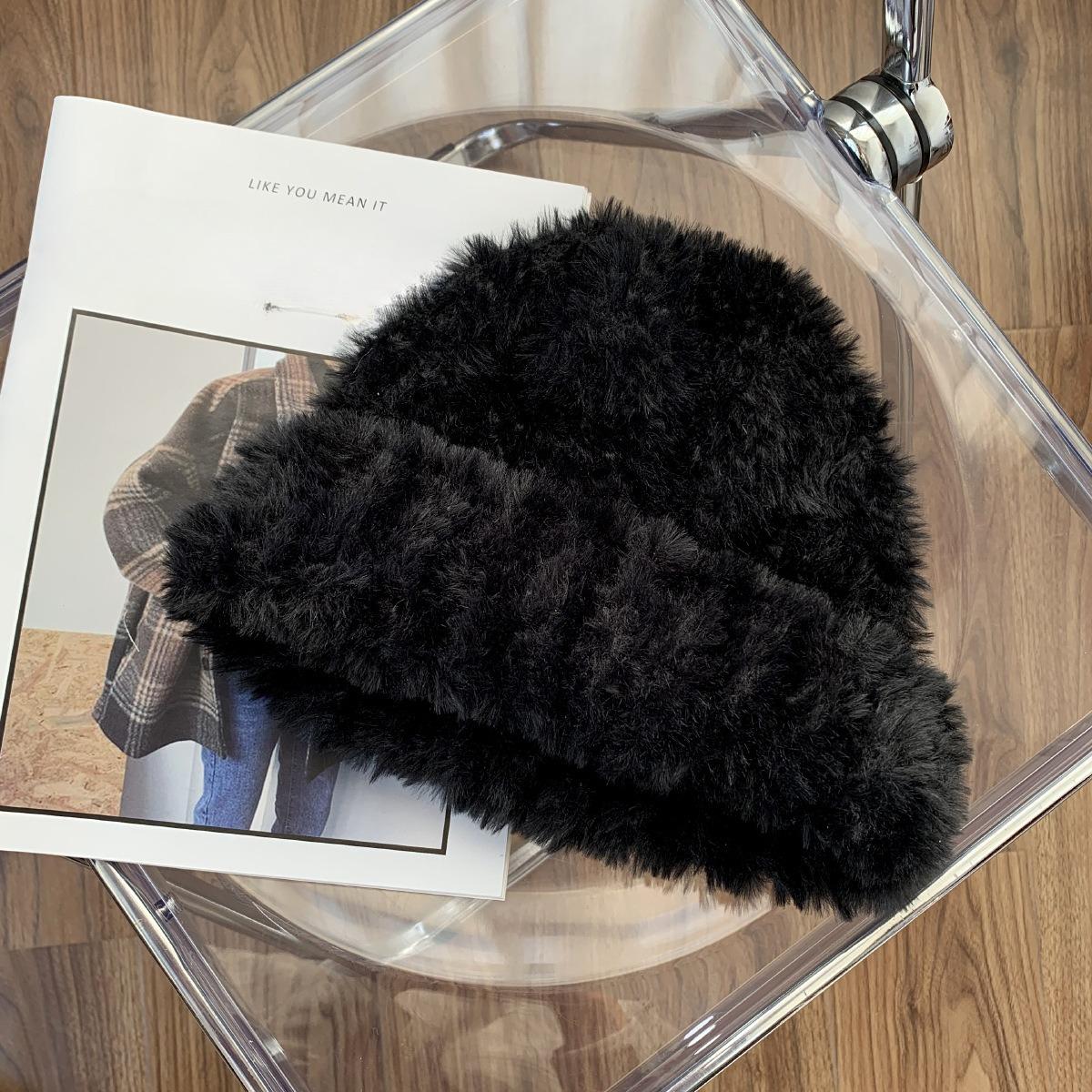 

Versatile Plush Thickened Ear Protection Hat for Women in Autumn and Winter Large Head Circumference Warm Ins Trendy Knitted Cold Hat M（56-58cm）