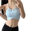 Stripes Halterneck Yoga Clothes Sling Tops Sexy Bandeau