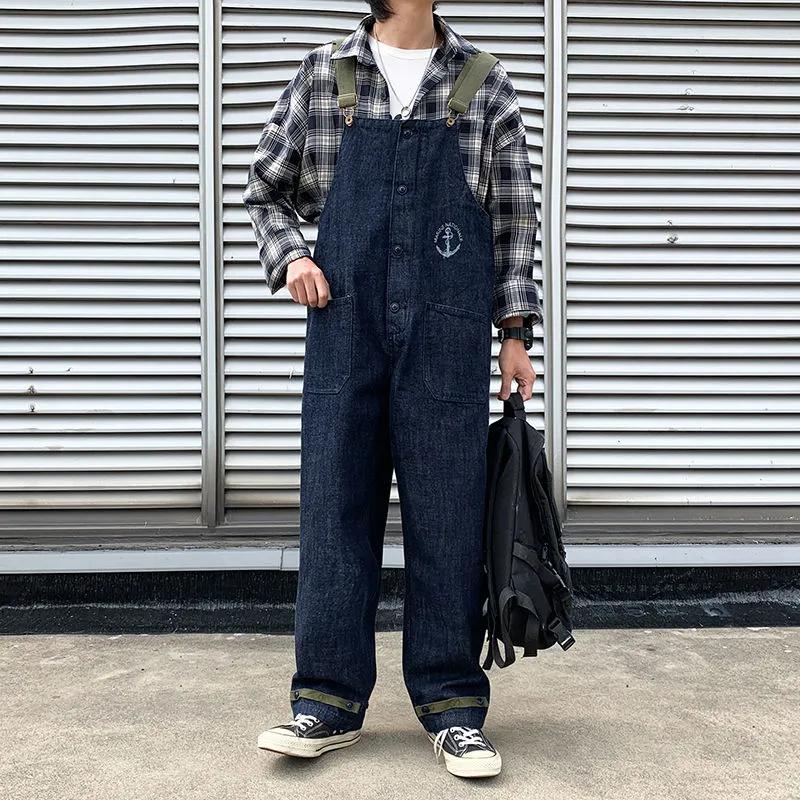 Retro Casual Overalls Men's Loose Casual Trend Spring and Autumn Men's Casual Trousers Tide Brand Wide-leg Pants Men
