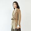 Fanzhen Women's 100% Wool Mid-Length Belted Coat