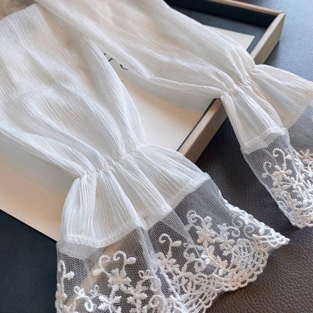 Sun Protection Long Arm Sleeves Breathable Summer Arm Cover UV Protection Lace Sleeve  Cycling
