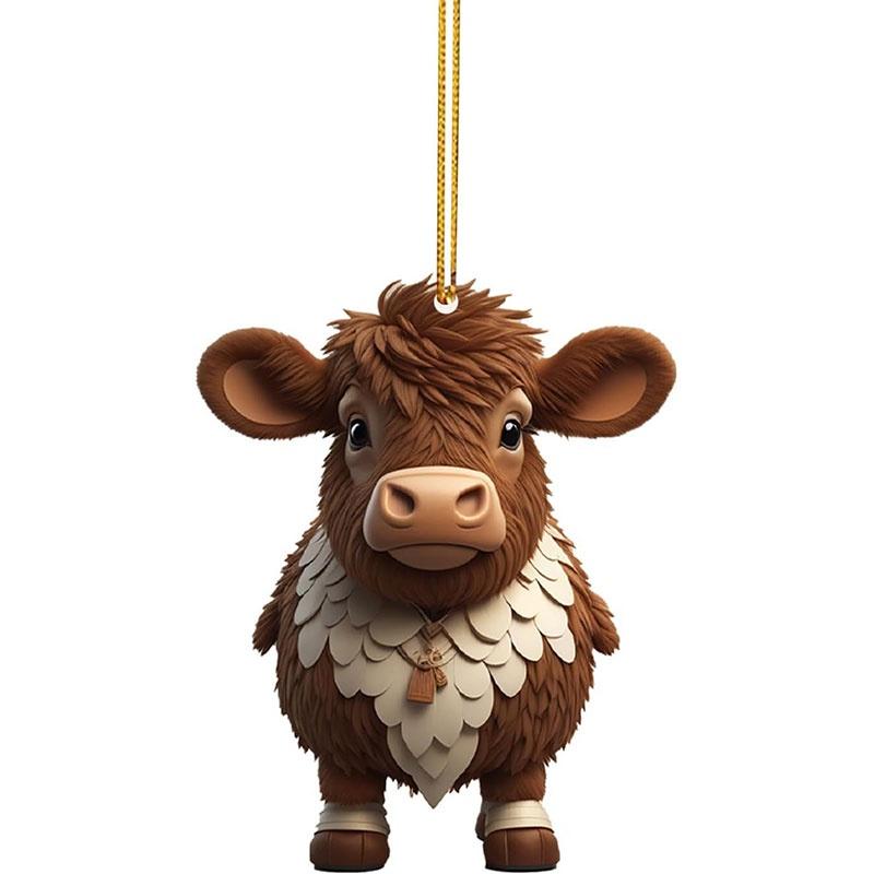 Colorful Cartoon Cow Car Hanging Ornament For Christmas Tree Home Decor