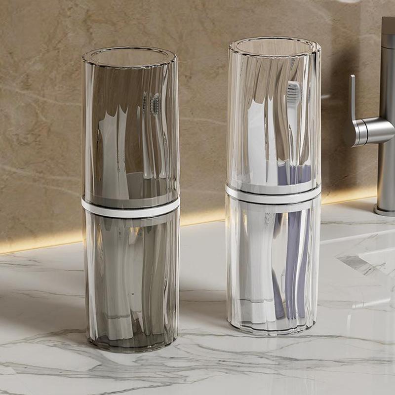 Travel Portable Toothbrush Cup Bathroom Toothpaste Holder Storage Case Box Organizer Travel Toiletries Storage Cup