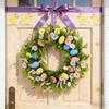 Easter Eggs Artificial Flower Wreath Easter Wreath Wall Hanging Decoration for Front Door Porch Mantels Home Decoration