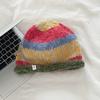 Traveling Bucket Hat Crochet Striped Plush Fisherman Hat for Y2K Girls Shopping