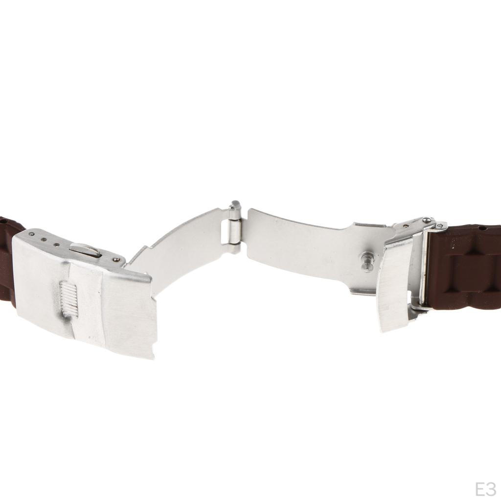 Waterproof Silicone Watch Strap with Stainless Steel Folded Buckle Multi-Colors