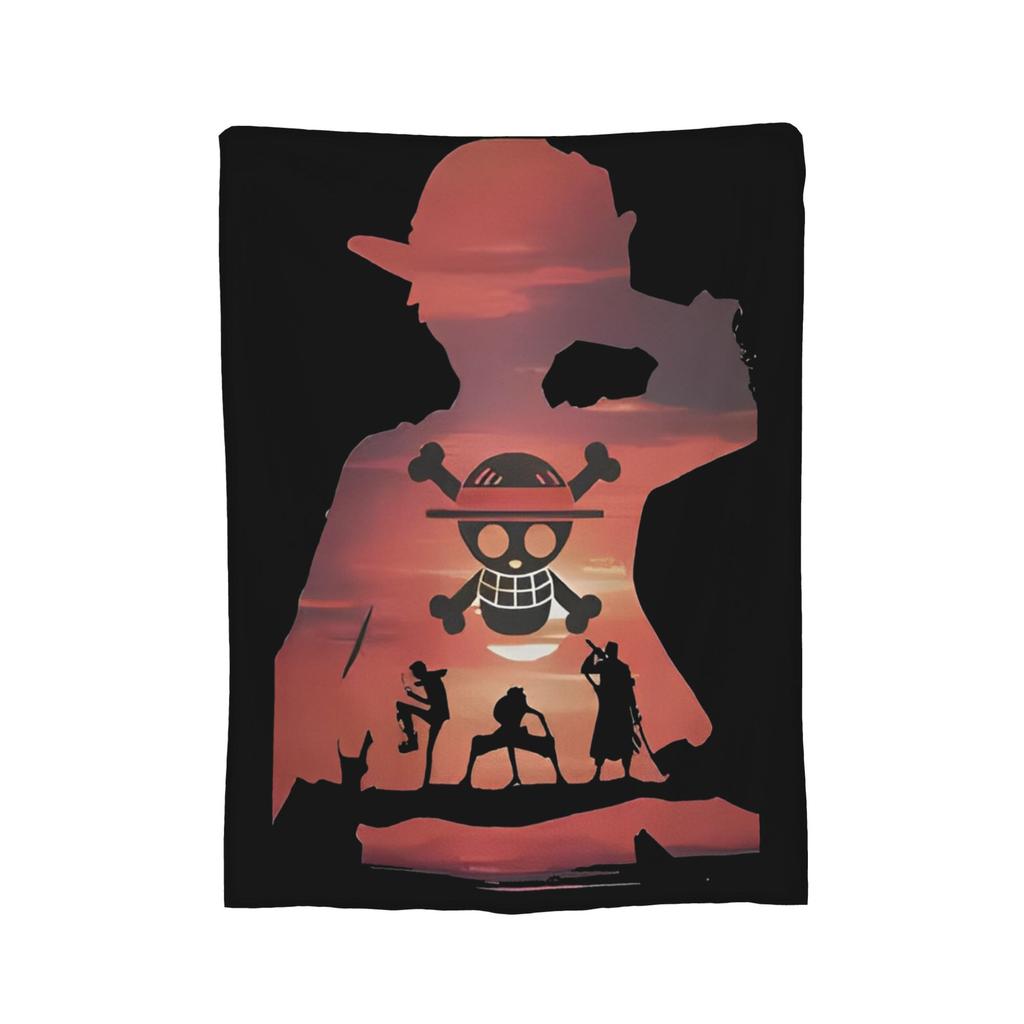 Zoro Wanted Luffy Anime Blanket Flannel Throw Blanket Bedroom Sofa Printed Ultra-Soft Warm Bedsprea,
