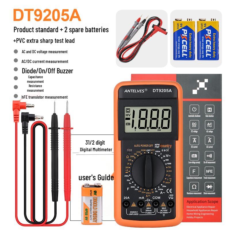 DT920 High-Precision Digital Multimeter with Smart Anti-Burn Feature for Electricians