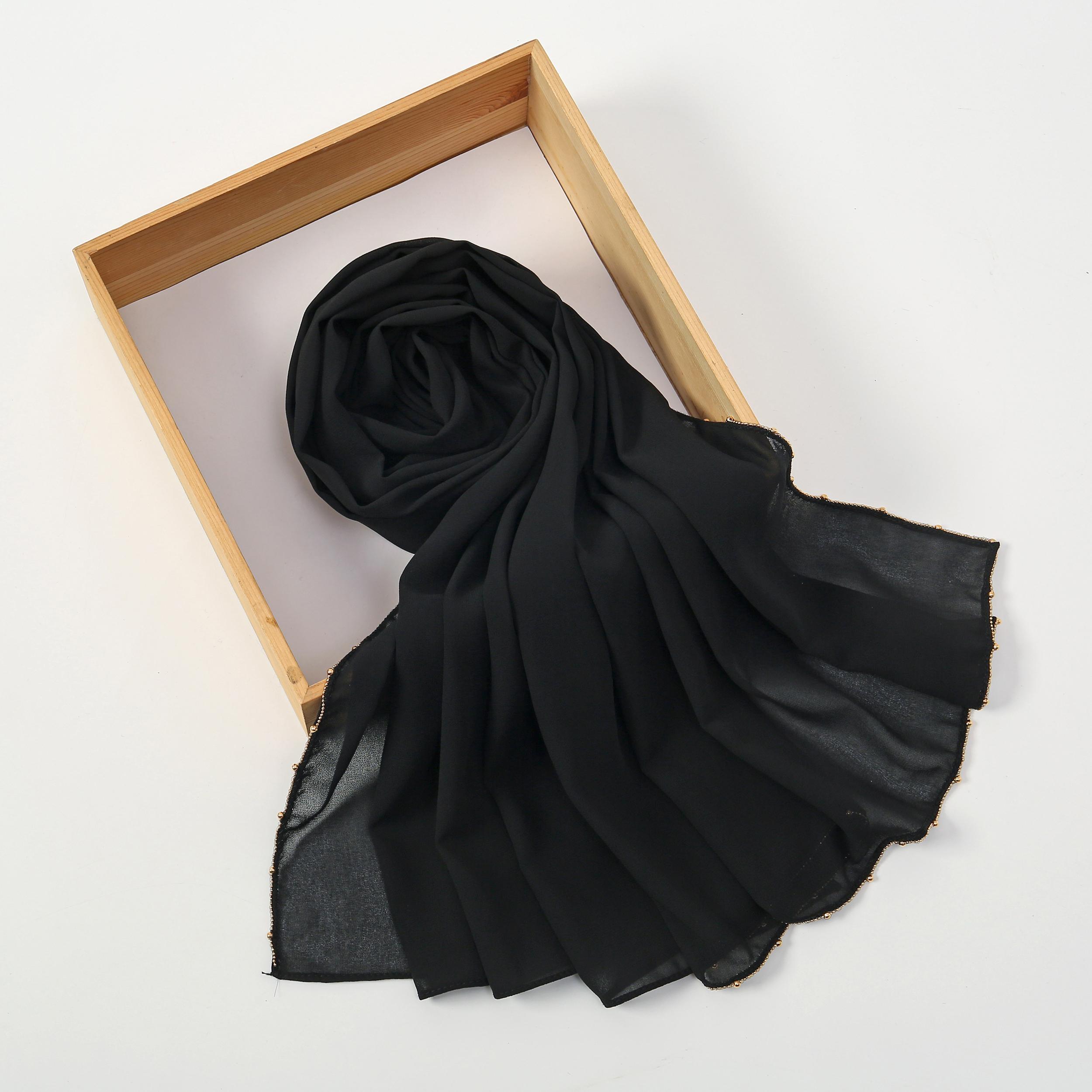 Lain Pearl Bubble шифоновый платок со стразами, шаль, шарф высокого качества, повязка на голову с блестящими бусинами, платок, мусульманский хиджаб Sjaal