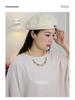 Pre-Owned High-End Gold-Plated Crystal Butterfly & Imitation Pearl Choker Necklace