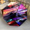 Vibrant Grand Theft Auto V Artwork Folding Umbrella 8 Paraphenoid Bones Durable Three Folds Sun Umbrella Gift