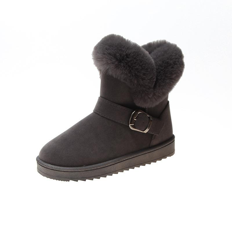 Snow Boots for Women, Short Tube with Thick Velvet and Flat Bottom Boots