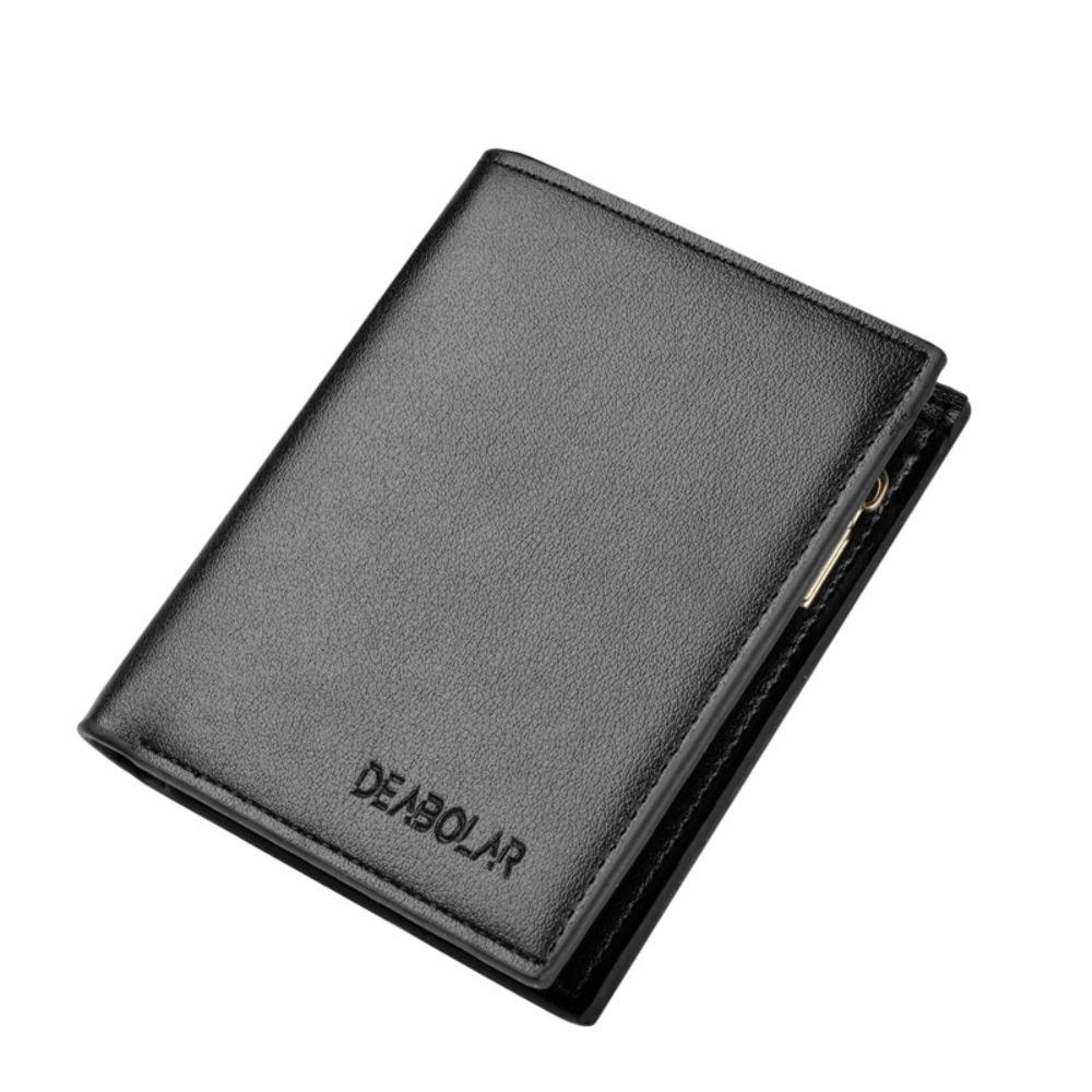 

Retro PU Leather Men s Wallet Black Coffee Multi-slot Money Bag Three-fold Card Holder Wallet Men Male