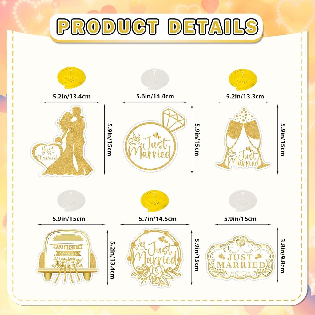 Just Married Banner Just Married Decorations Gold Glitter Wedding Banner Wedding Party Decorations