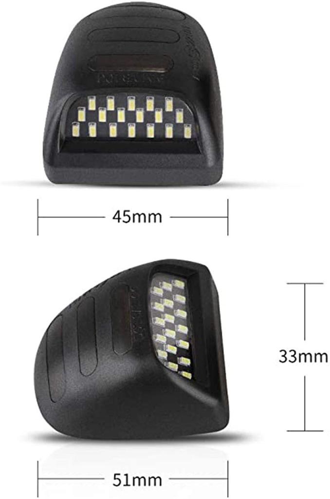 2 Pack LED SMD Red Sequence Light Tube License Plate Light Car Number Light
