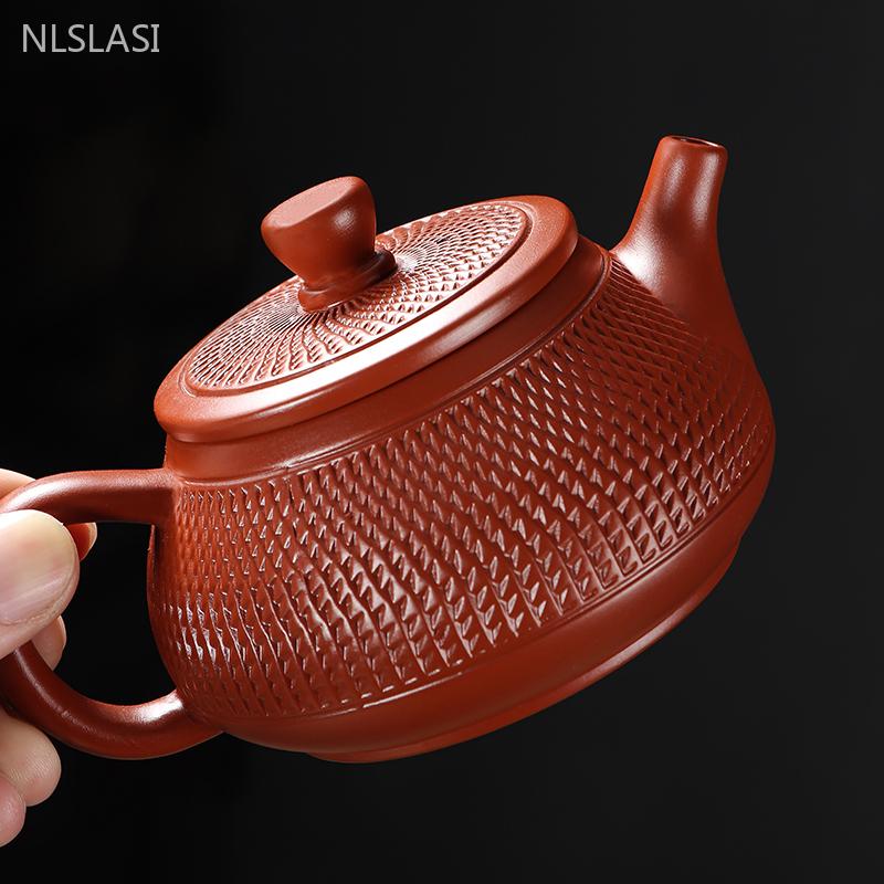 Yixing Purple Clay Tea Pot Raw Ore Dahongpao Ball Hole Filter Tea Infuser Chinese Beauty Tea Accessories Handmade Zisha Teapot
