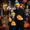 1/2dílná sada pletené čepice a rukavic na Halloween pro děti a dospělé, doplňky do zábavního parku, zimní