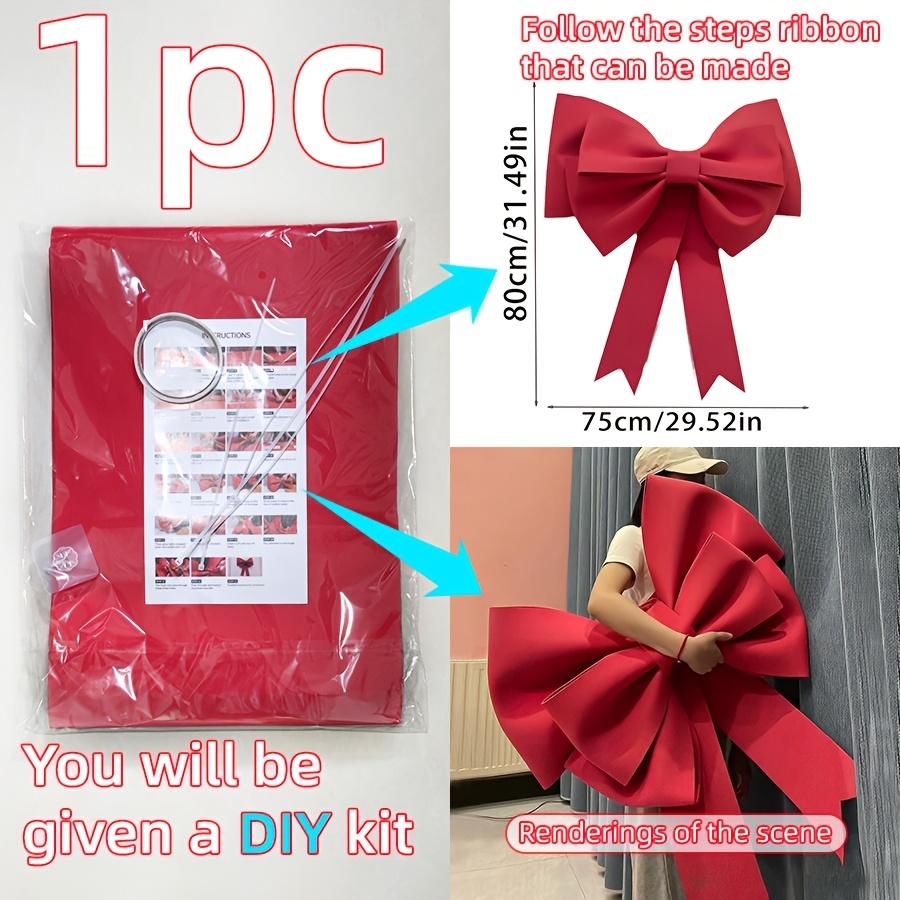 1pc 50cm/75cm Large DIY Bow Material for Christmas Tree, Wedding Party, and Outdoor Festive Decorations - Home Front Door Decor