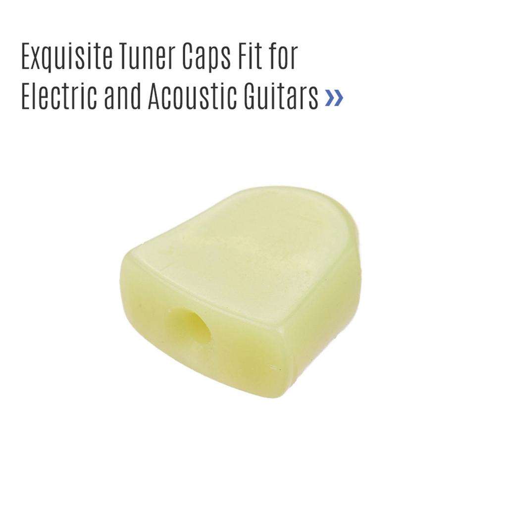 6PCS Tuning Peg Caps Polished Tuner Key Button Cap String Knob Handle with Screws Washer Parts for Acoustic and