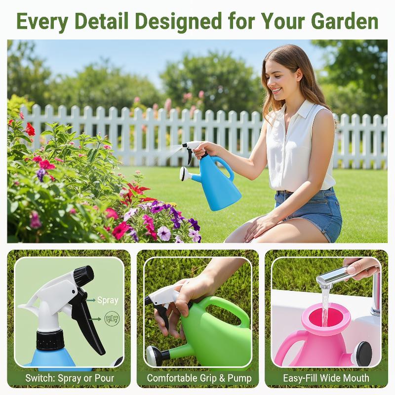 Plastic 2-in-1 Watering Can Adjustable Pressure Spray Pot for Home Gardening Potted Succulents Yard Use