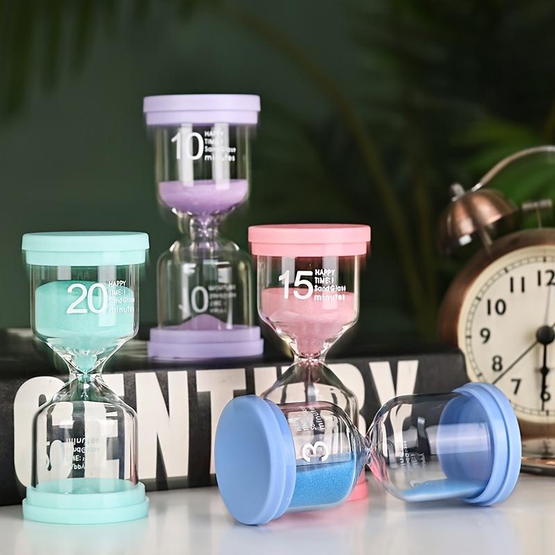 4pcs Marcaron Glass Sand Timers - 5/10/15/30 Min Colorful Hourglasses for Classroom, Home Office, Kitchen Decor & Games