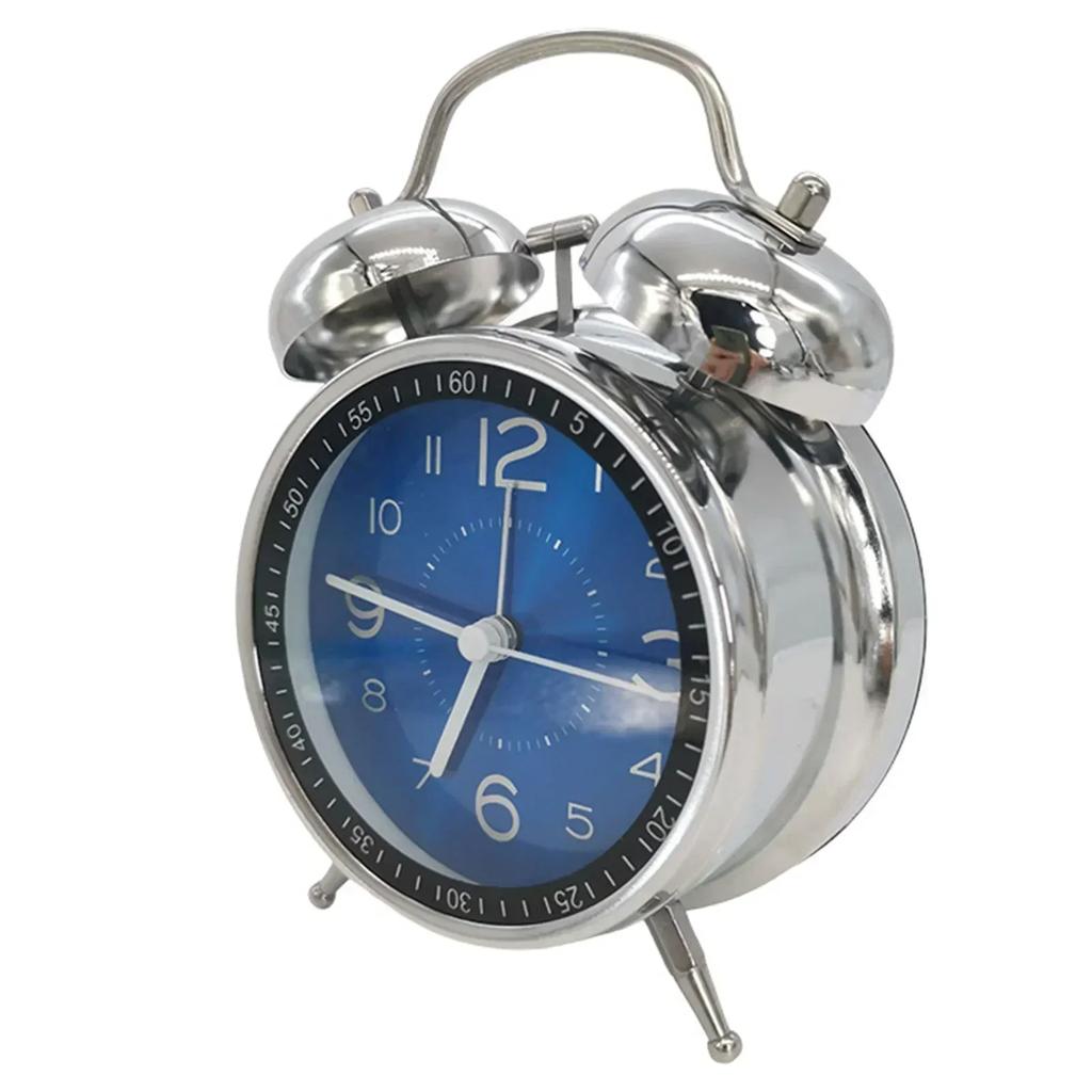 Clock Loud Alarm Clock Mechanical Double Bells Metal Alarm Clock Night Lights Decor With Dual Bell Night Light Bedside Bedroom