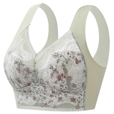 Débardeur Bralette en Dentelle, Soutien-gorge Minimiseur sans Armatures à Bonnets Fixes, Débardeur Amincissant à Bonnets Fins avec Support Latéral pour Poitrine Généreuse