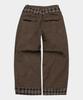 SOMEPLACE MAN Point Check Pocket Color Block Rolled-Up Oversized Wide Cotton Pants [Brown]
