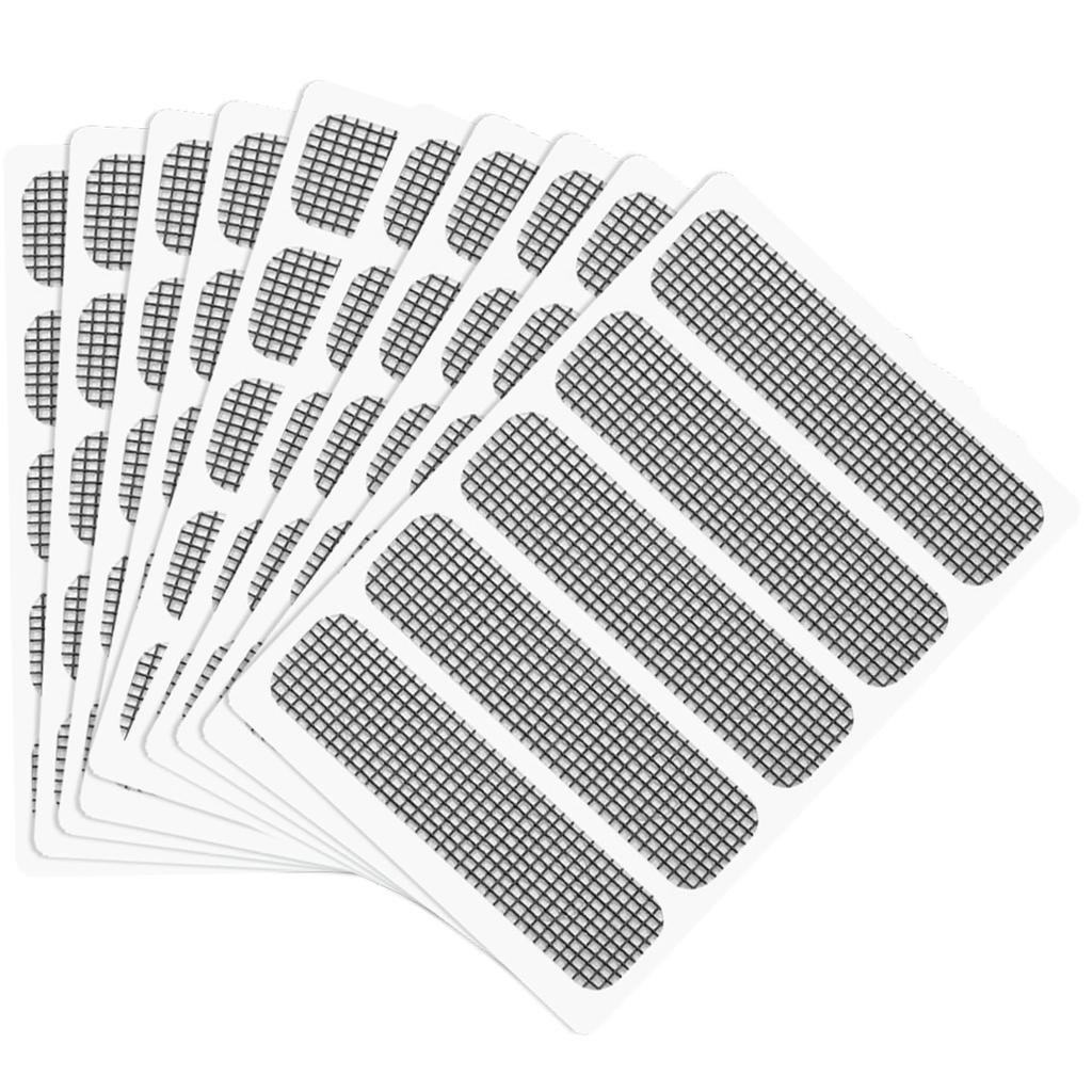 50-Piece Self-Adhesive Fiberglass Window Screen Repair Patches Waterproof Mesh Tape for Door Window RV Screen Holes Silver 6.2 X 9 Cm