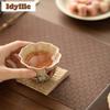 100ml Ru Kiln Pastel Peach Lard Jelly Teacup Elegant Tea Bowl Set Of Cups Tea-tasting Personal Cup Jianzhan Master Cups For Tea