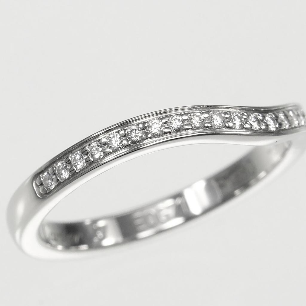 CARTIER Ballerina curve Ring Pt950Platinum/diamond #4.1(US Size) 2.87g Women Used