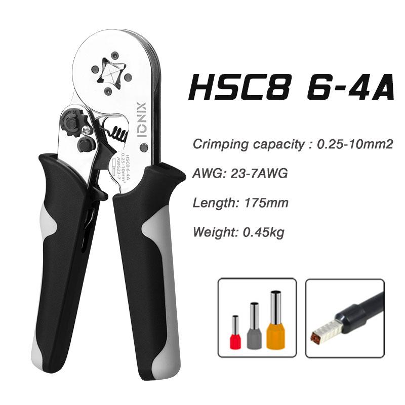 XINQI HCS8 10-6A 10mm2 Tube Terminals Crimping Pliers Set with Storage Bag &  Hand Tools Electrician Crimper Crimping Pliers