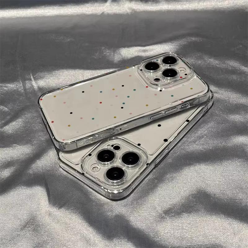 Simple Black Small Dot Transparent Phone Case for Samsung Galaxy S21 S22 S23 S24 S25 Ultra Plus FE Note 20 Soft Cover