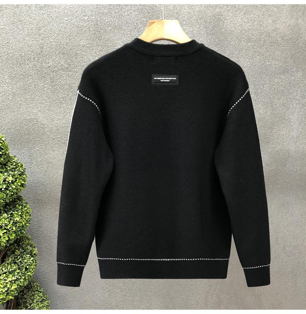 Men's Korean Style Contrast Stitch Knit Sweater - Autumn/Winter Trend 2025