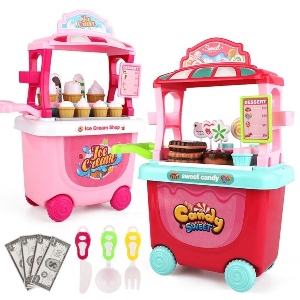 24pcs Removable Storage Children's Pretend Play Toys Ice Cream Parlour Toy Set  Kid's Activity