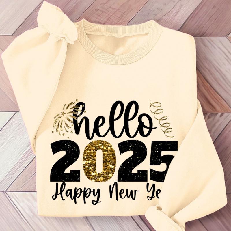 2025 Cross Round Neck European and American Christmas Long Sleeve Hoodie