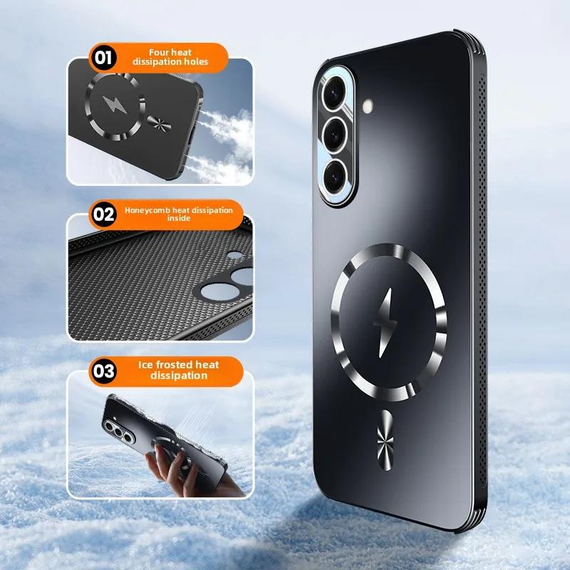 New Matte Magnetic Samsung Galaxy S25 Case with Lens Film Full-Body Shockproof Cover for S25 Ultra S25 Plus