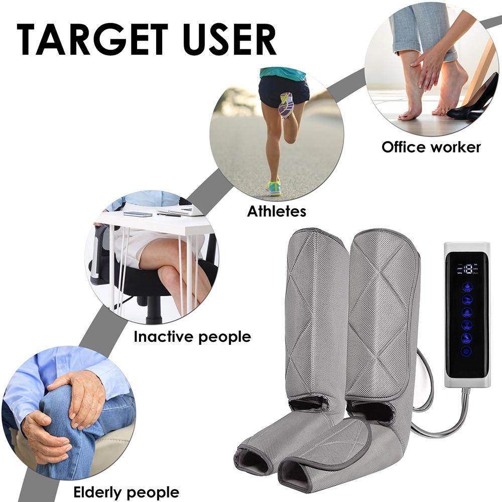 24W 3 Modi Luftkompressions-Beinmassagegerät Durchblutungsgerät Waden-Neuropathie-Massage für Waden Beine Knöchel und Füße Entspannung Schmerzlinderung