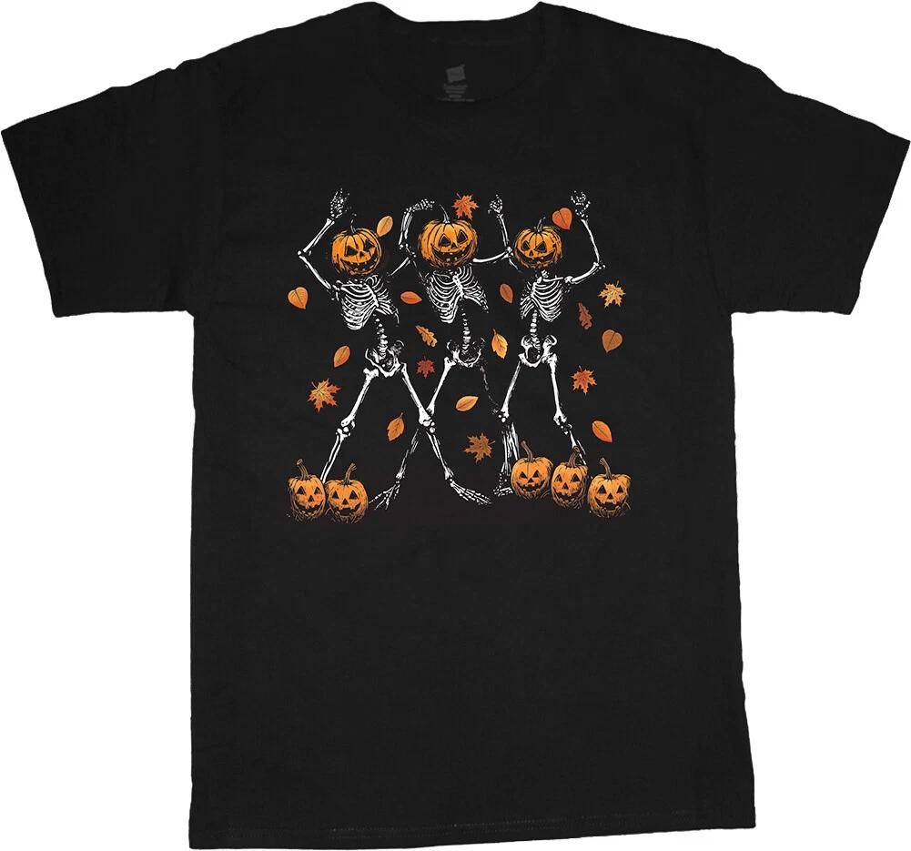 Skeleton Halloween Costume T-shirt Mens Graphic Tees Pumpkin Jack-O-Lantern XL