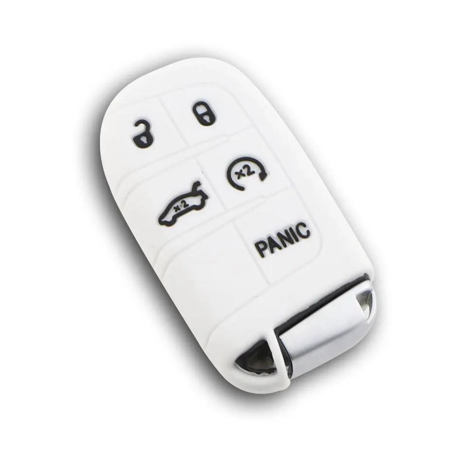 Silicone Rubber Car Key Case Cover For Jeep Grand Cherokee Wrangler Renegade Compass For Chrysler300C For Fiat Wyatt Key