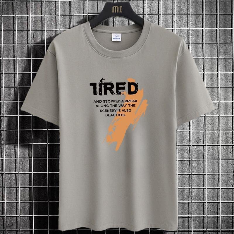 Summer Short-sleeved T-shirt Men's Round Neck Printed Top Plus Size Short-sleeved Men's T-shirt Bottoming Shirt