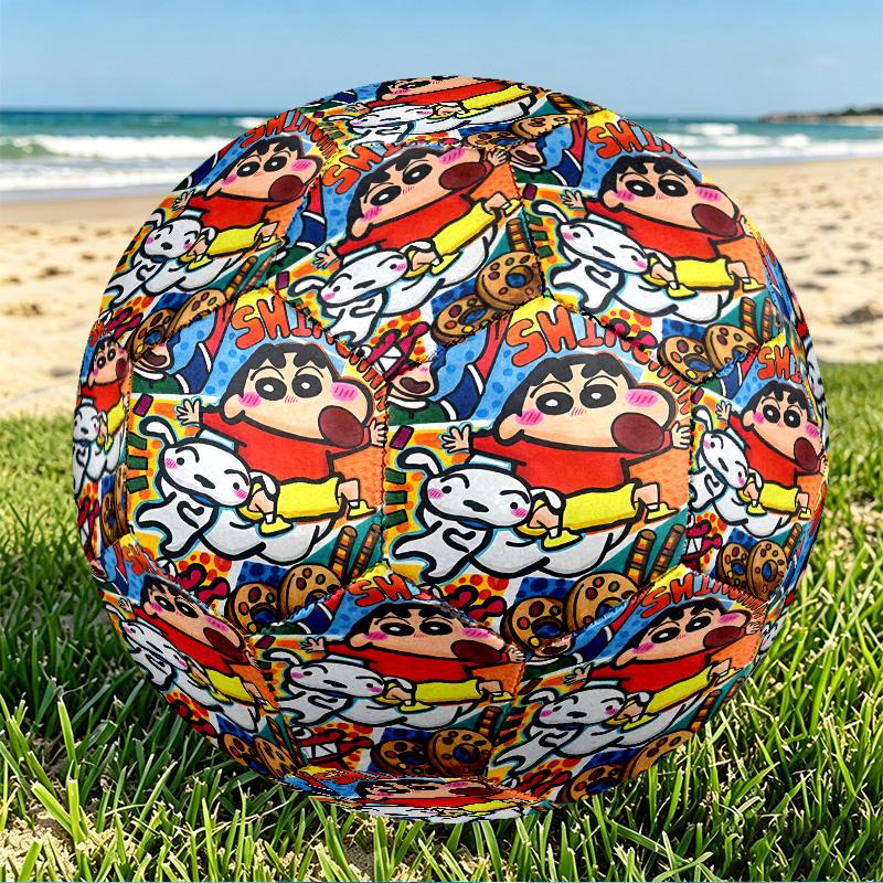 Crayon Shin Print Size 5 Soccer Ball, PU Wear Resistant Football for Match Training and Daily Practice, Birthday Gift for Soccer Fans