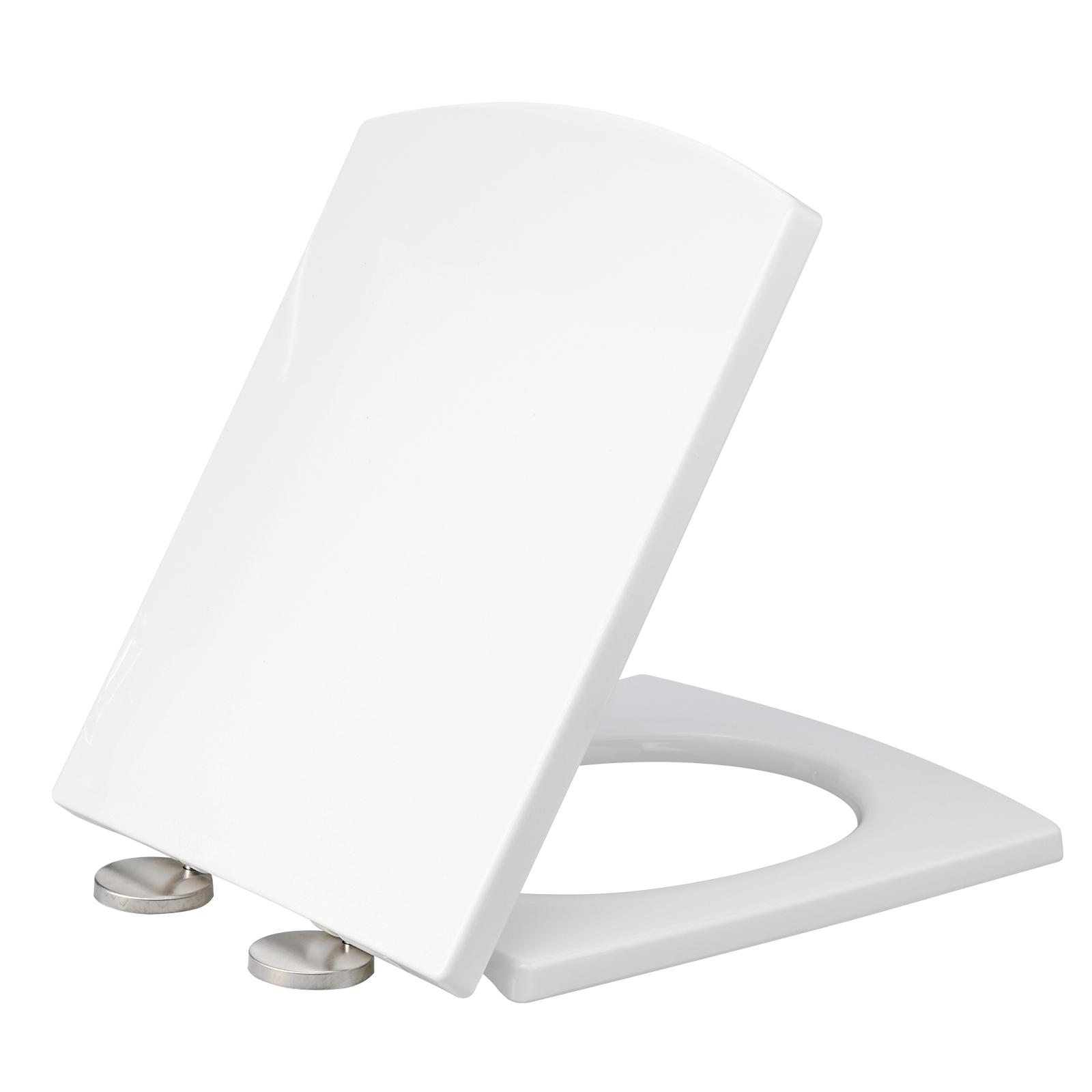 

Square Toilet Seat PP Thick Quiet Close Toilet Lid Modern Bathroom Accessory for Home Comfort