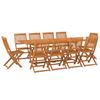 11 Piece Garden Dining Set 220 x 90 x 75 cm Solid Acacia Wood