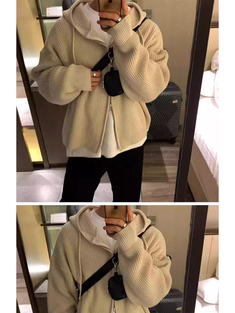 Herren Retro Strickjacke Mantel - Herbst Trend, Vielseitiger & Verdickter Pullover