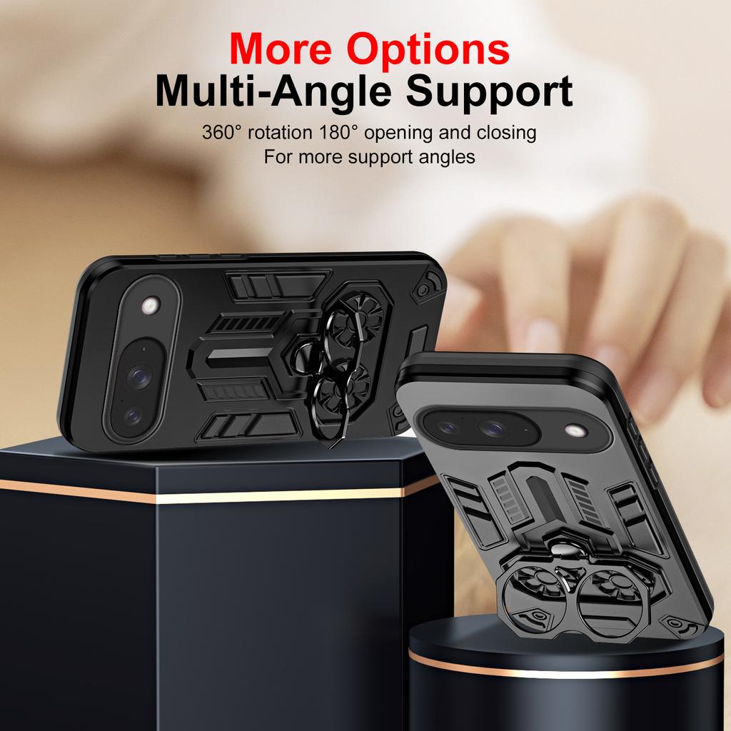 Case for Google Pixel 10 Pro Protective Cover Military Grade Shockproof Armor Metal Ring Kickstand Fundas Coque